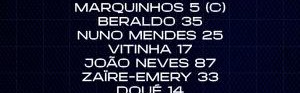 巴黎法国杯首发：登贝莱、维蒂尼亚出战，多纳鲁马替补
